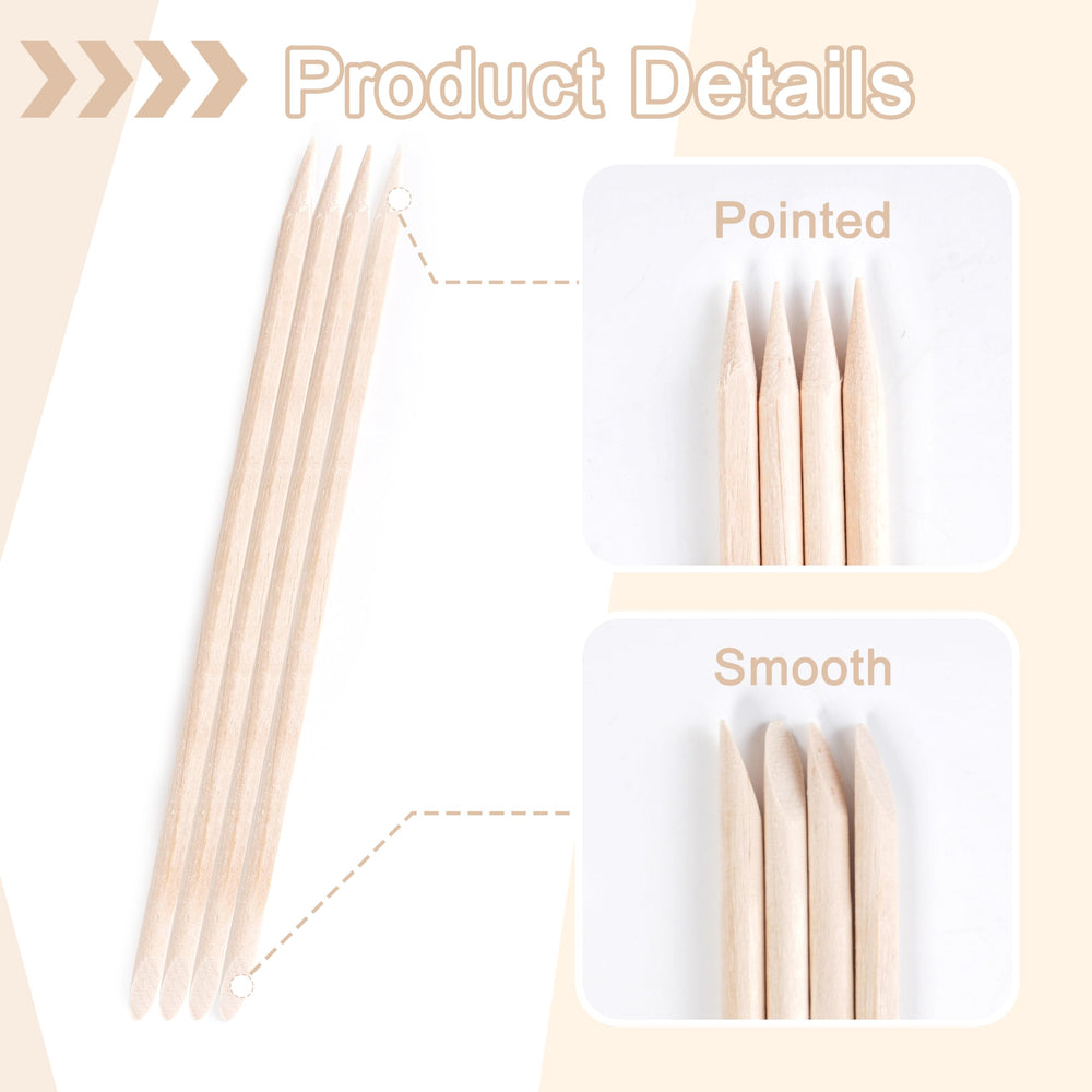 Wooden orange sticks look clean, smooth, and hygienic for professional use.
