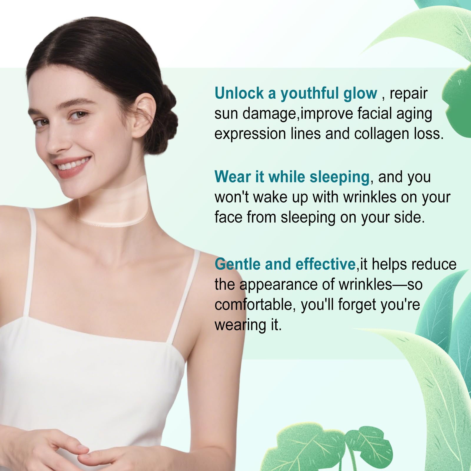 DUBPIRT neck patches provide gentle hydration and firming benefits.