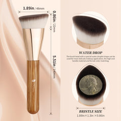DUcare angled foundation brush buffing for quick, pore-minimized makeup look.