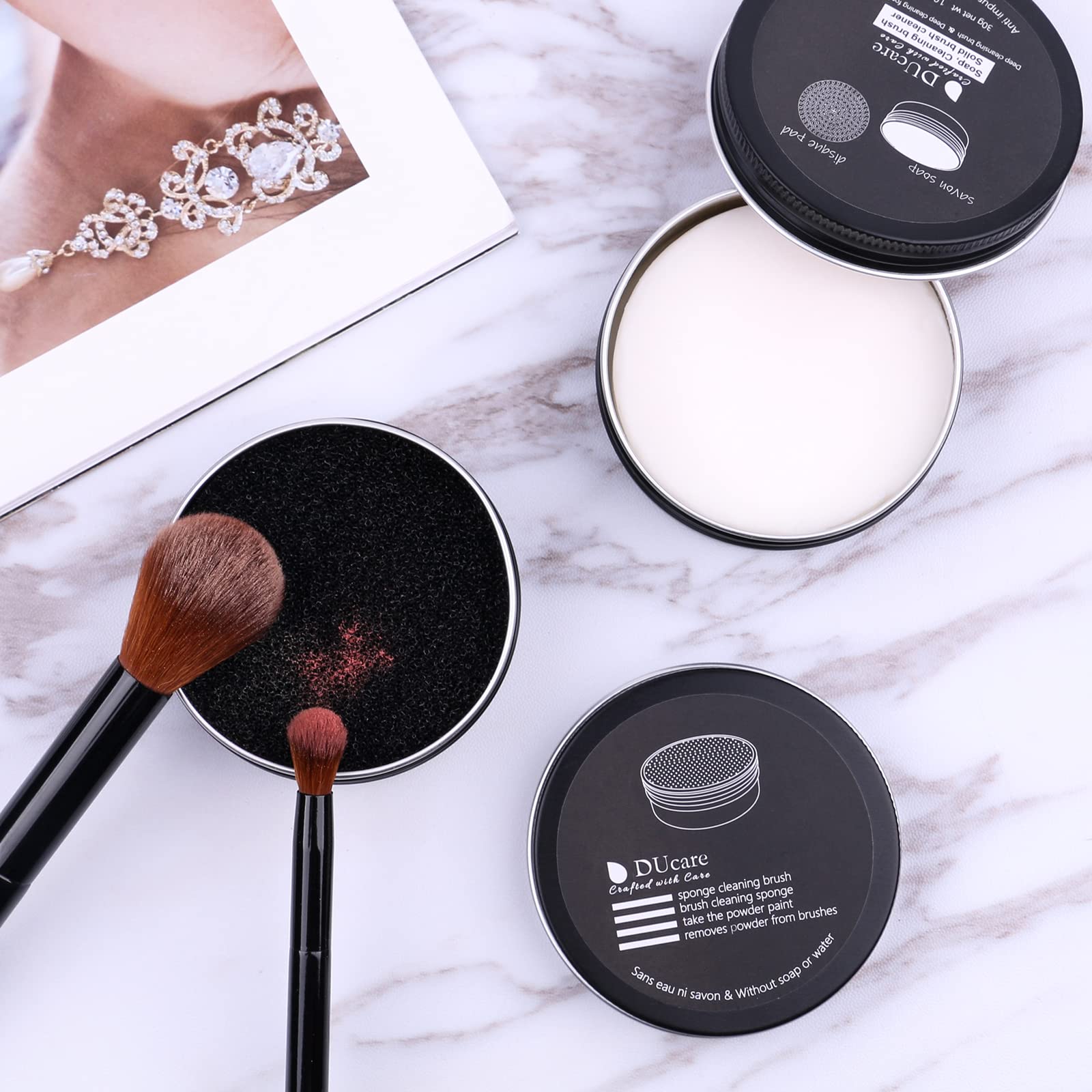 DUcare brush cleanser set keeps tools fresh and ready for makeup looks