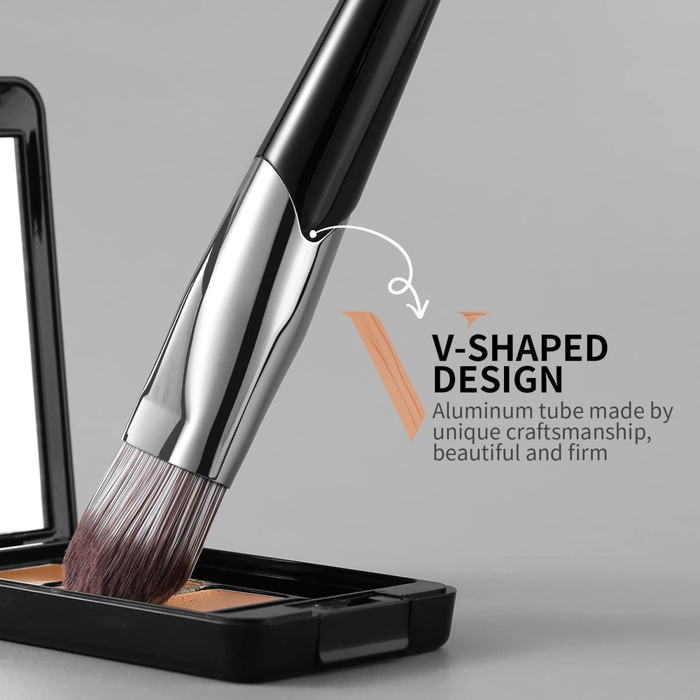 DUcare brush used for contouring and concealer blending on the face