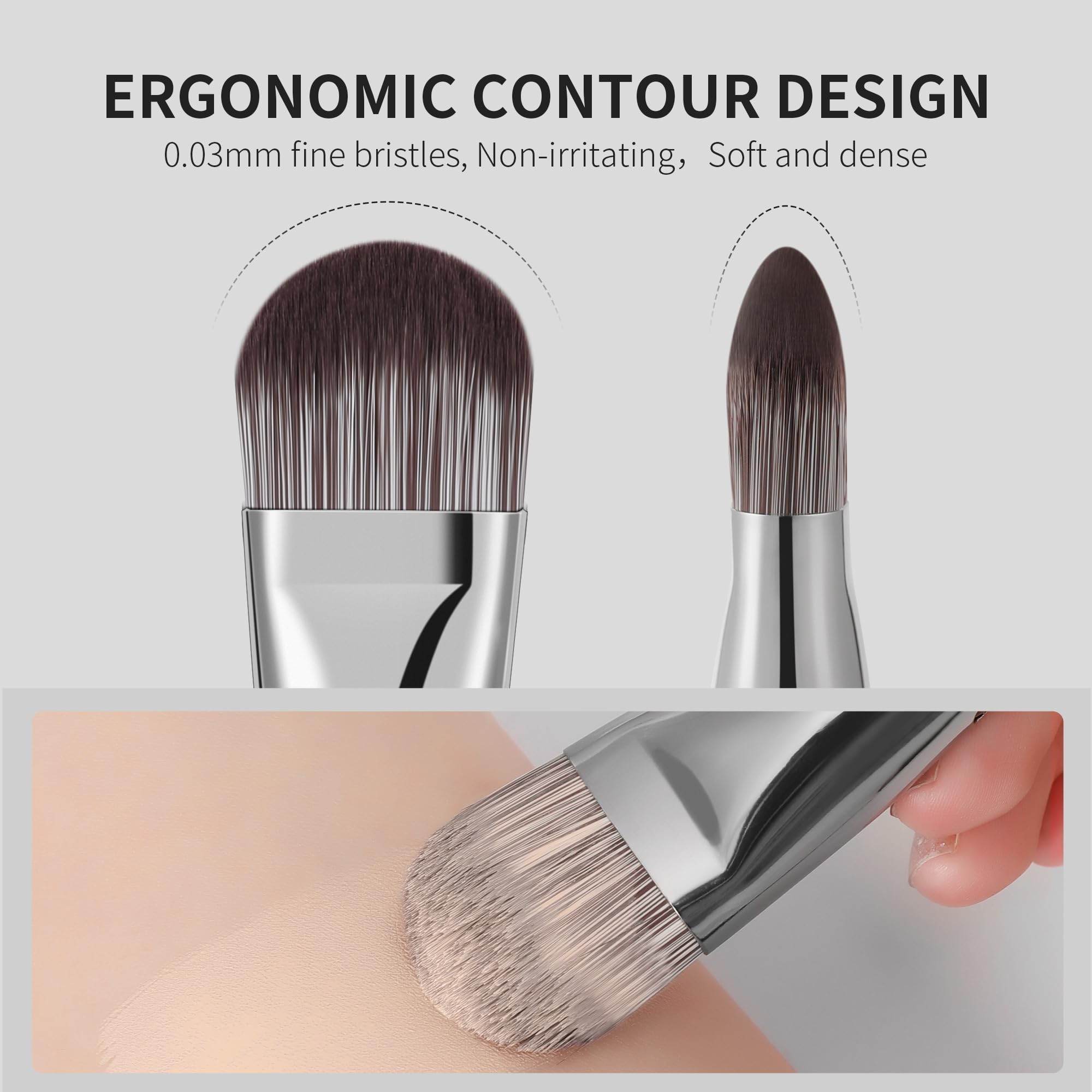 DUcare brush dense bristles deliver even coverage across liquids and creams