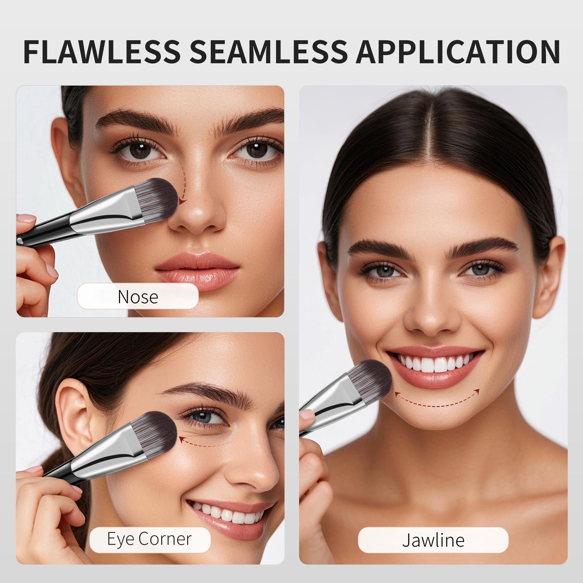 DUcare brush design highlights a firm flat head for precise blending