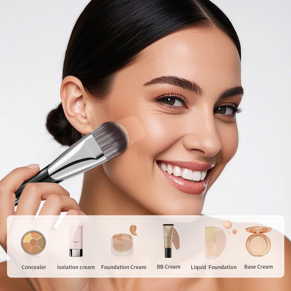 DUcare brush used for liquid foundation application with controlled pickup