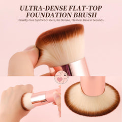 DUcare brush with dense bristles for even coverage on foundation and creams.