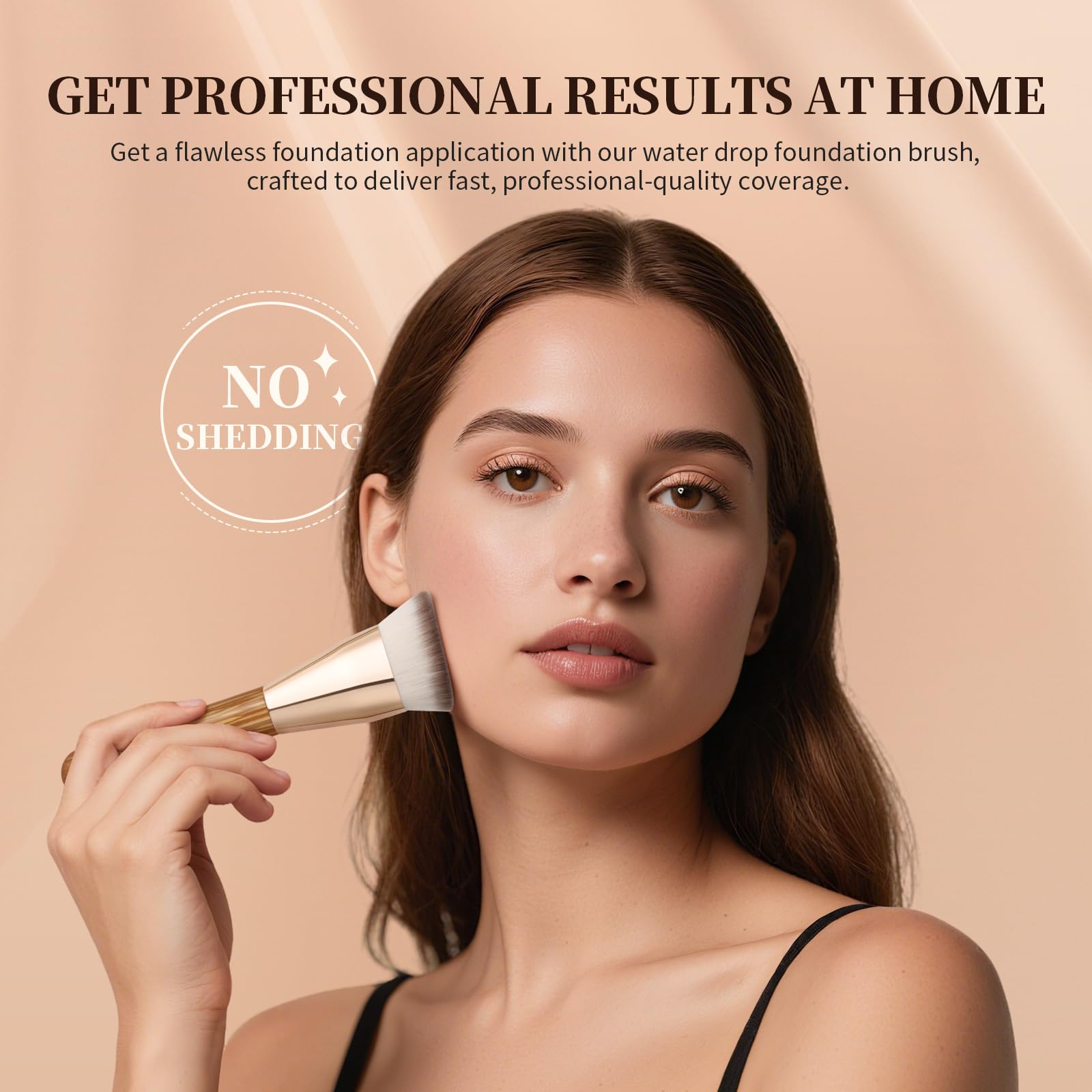DUcare foundation brush works with concealer and cream textures for precise blending.