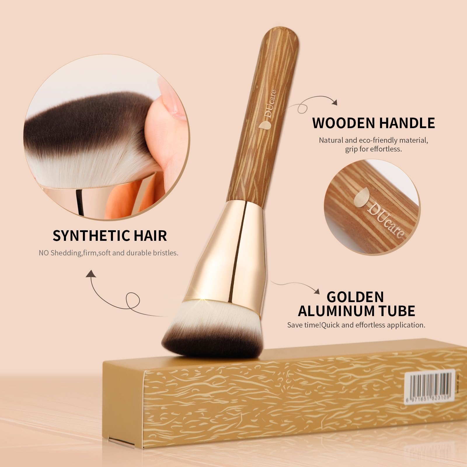 DUcare foundation brush for liquid textures delivers even coverage.