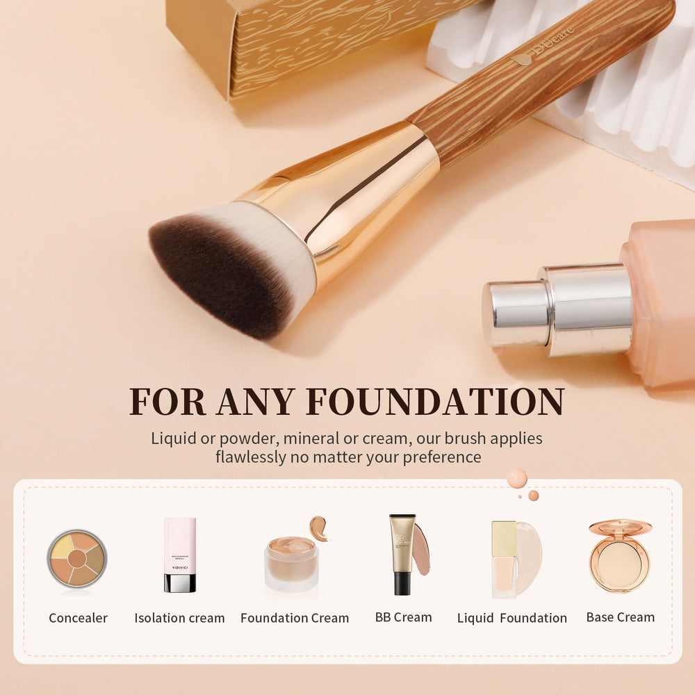 DUcare foundation brush for powder formulas creates a natural, streak-free finish.