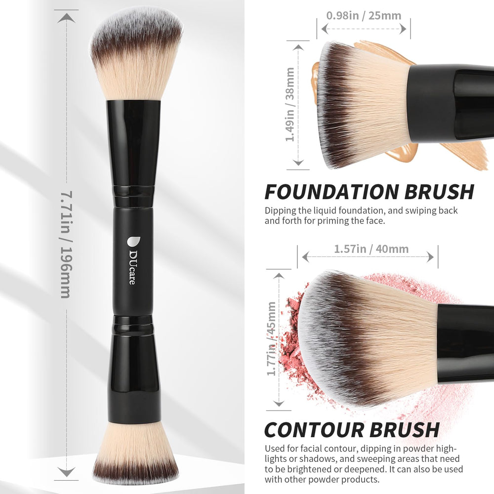 DUcare foundation brush handcrafted wooden handle offers comfortable control during makeup application