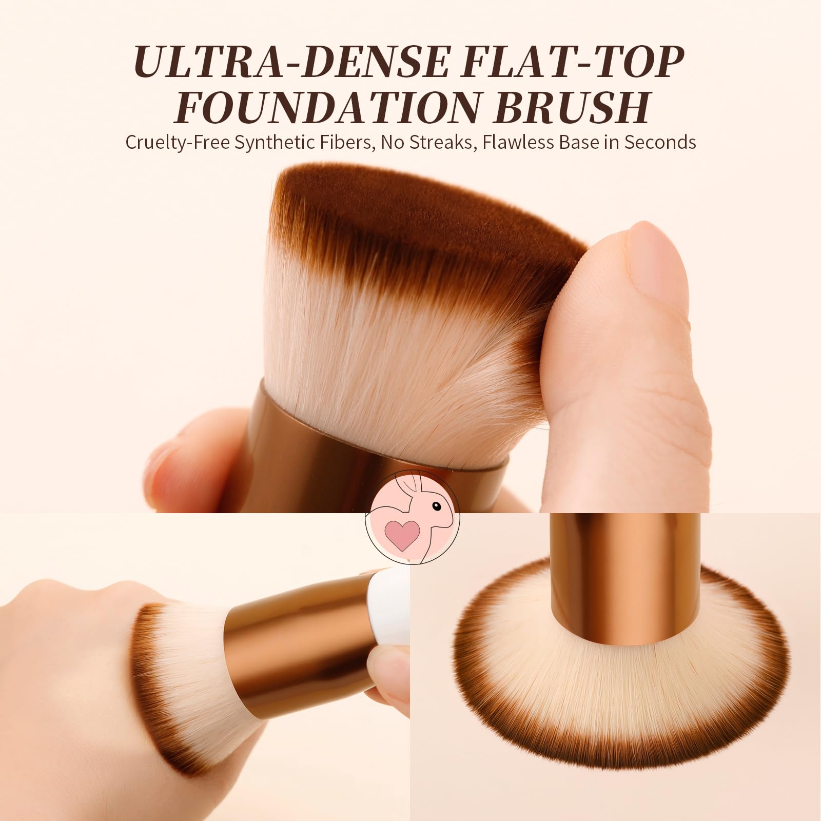 DUcare foundation brush head pressing foundation for even coverage around the nose