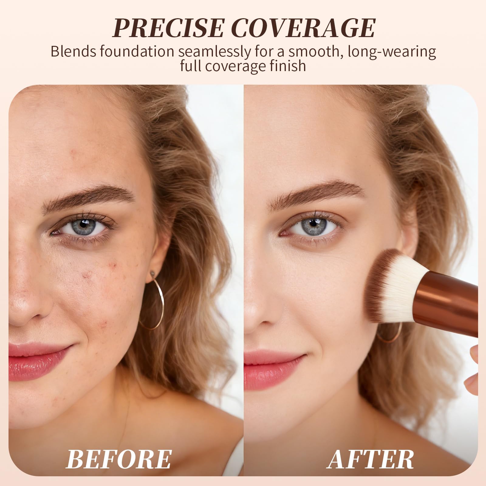 DUcare foundation brush rose-gold handle detail for elegant daily use