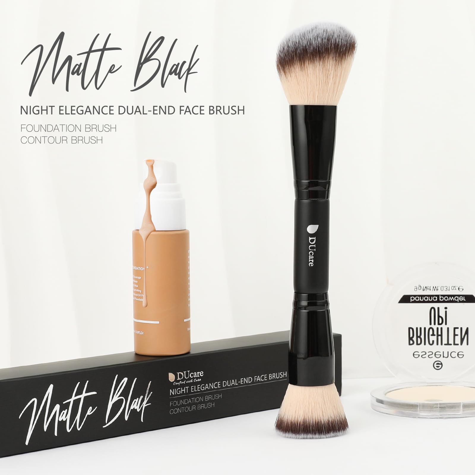 DUcare foundation brush soft bristles deliver a luxurious, streak-free finish on sensitive skin