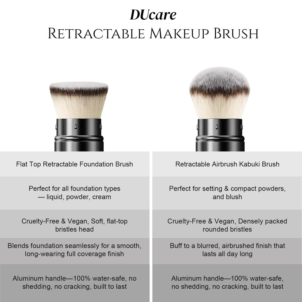 DUcare quick-clean kabuki brush bristles are soft, dense, and comfortable