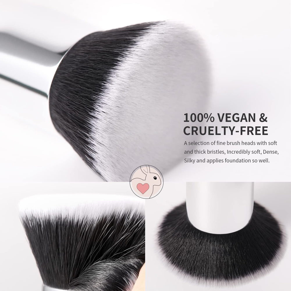 DUcare Kabuki brush soft synthetic bristles close-up for gentle blending