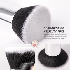 DUcare Kabuki brush soft synthetic bristles close-up for gentle blending