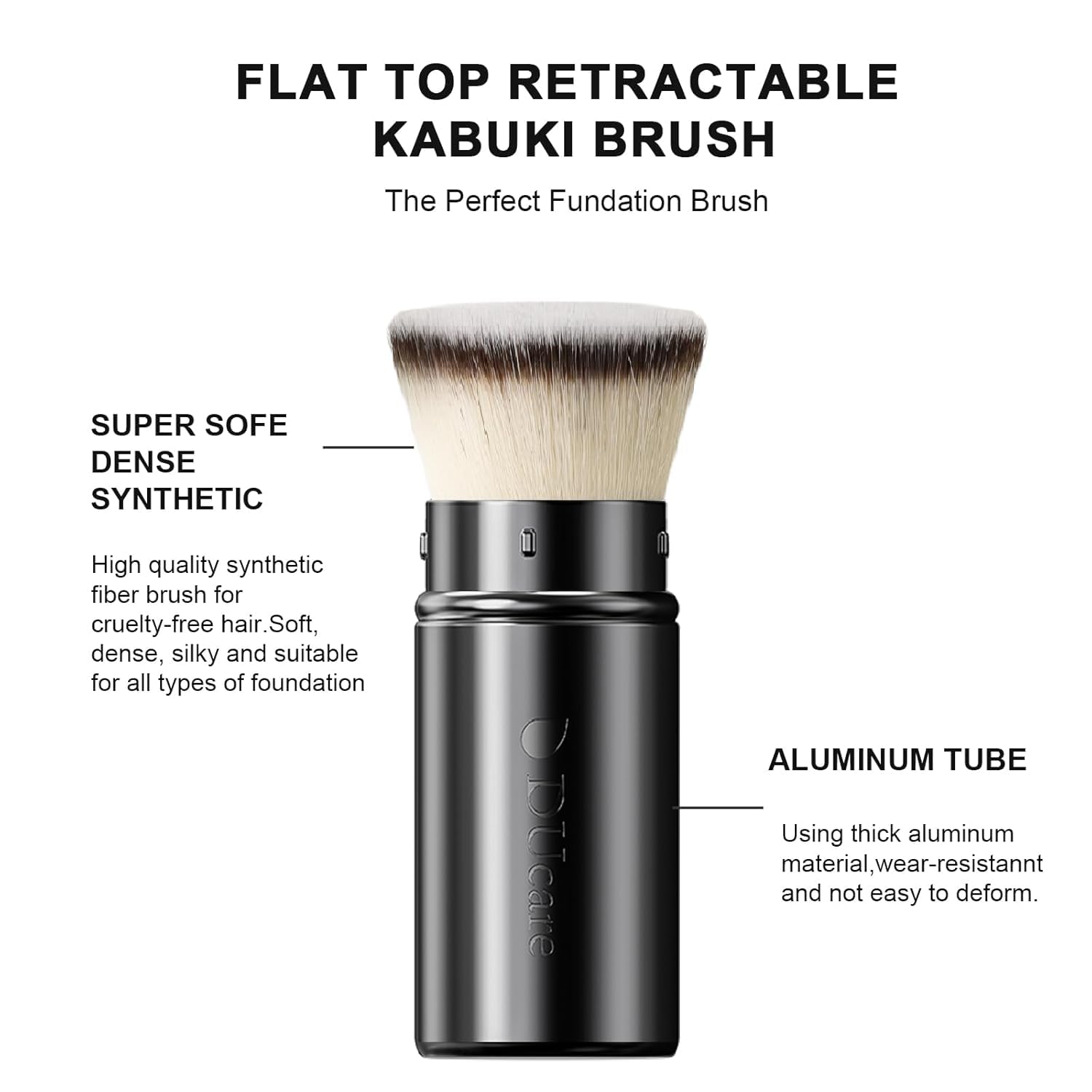 DUcare kabuki brush travel cap protects bristles for on-the-go touch-ups