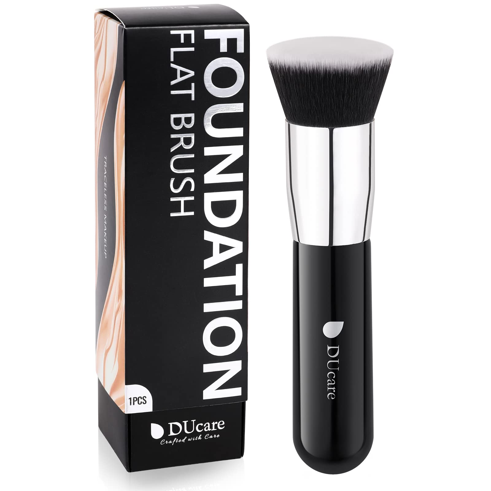 DUcare Kabuki foundation brush flat-top for even liquid makeup application