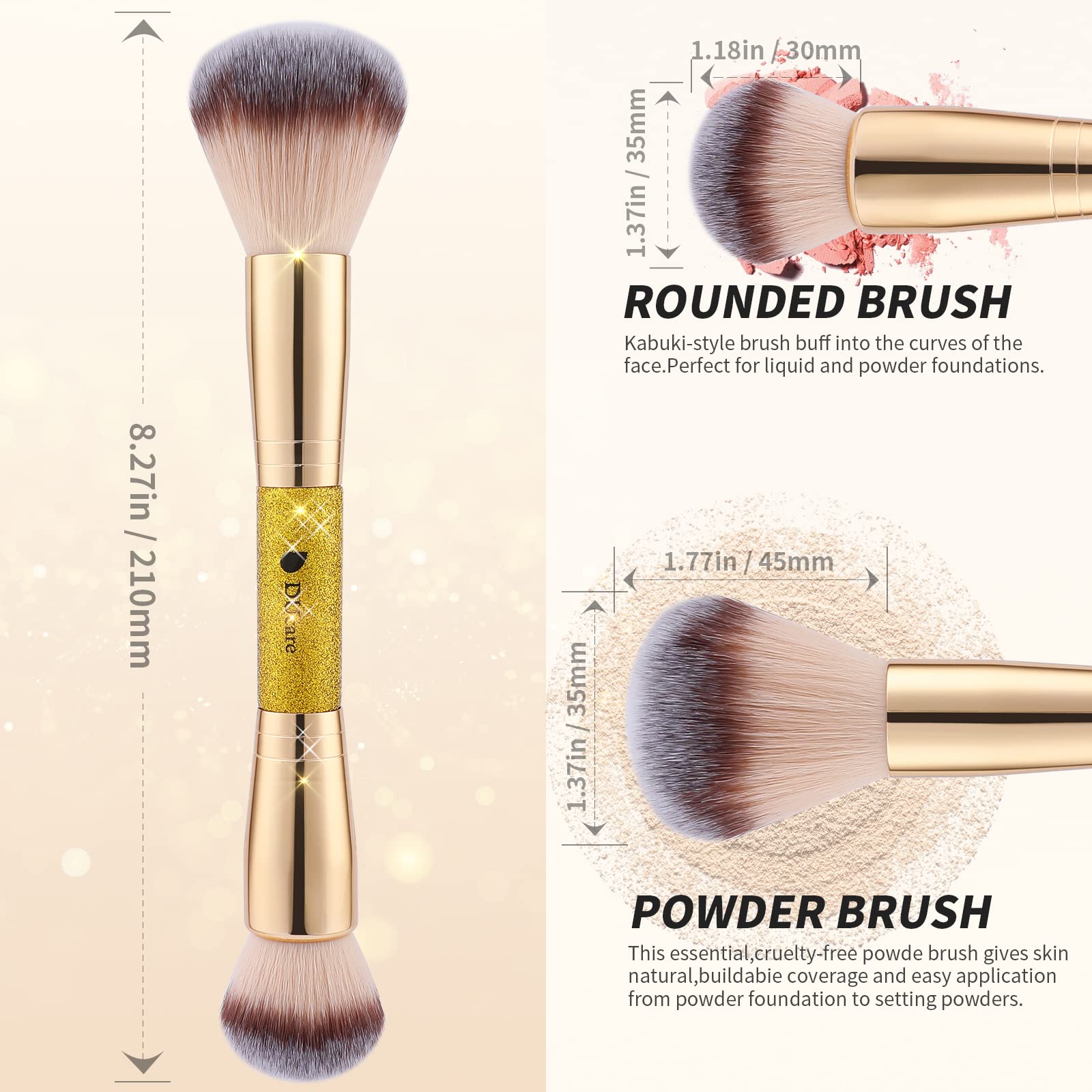 DUcare large fluffy end blends bronzer for soft warmth