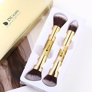DUcare pointed multi-tasking brush disperses product for precise placement.