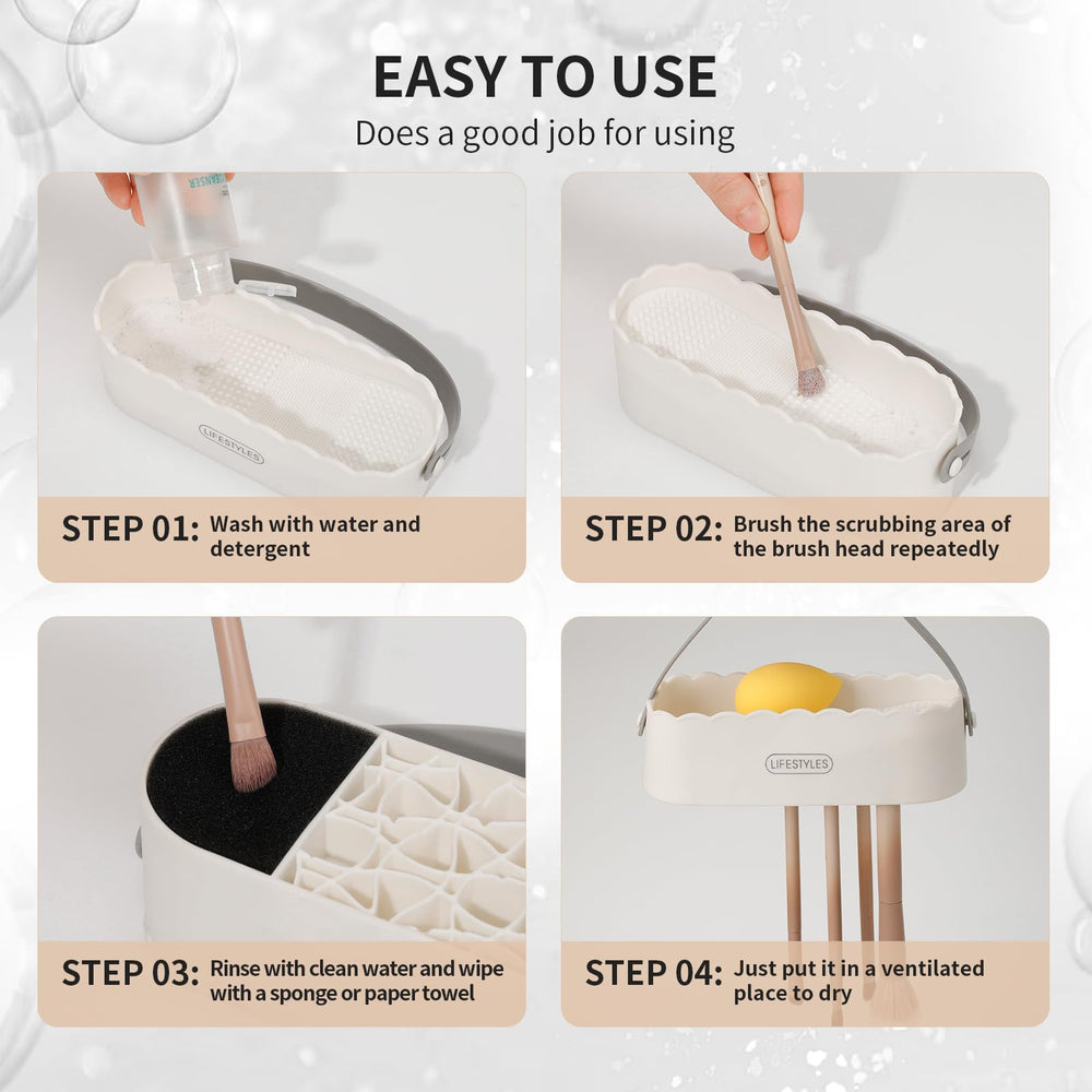 DUcare sponge slot supports fast drying of damp brushes.