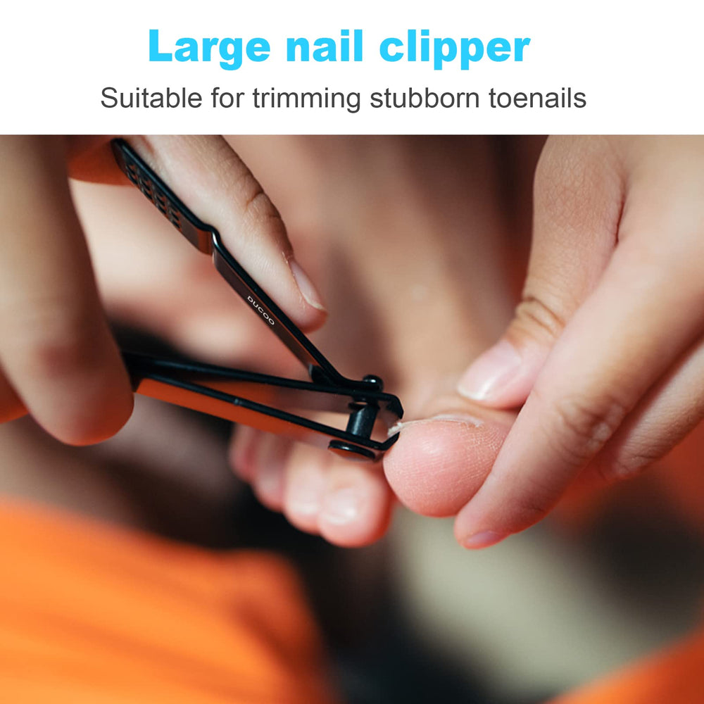 DUCOO ergonomic long-handle nail clipper for comfortable, controlled clipping.