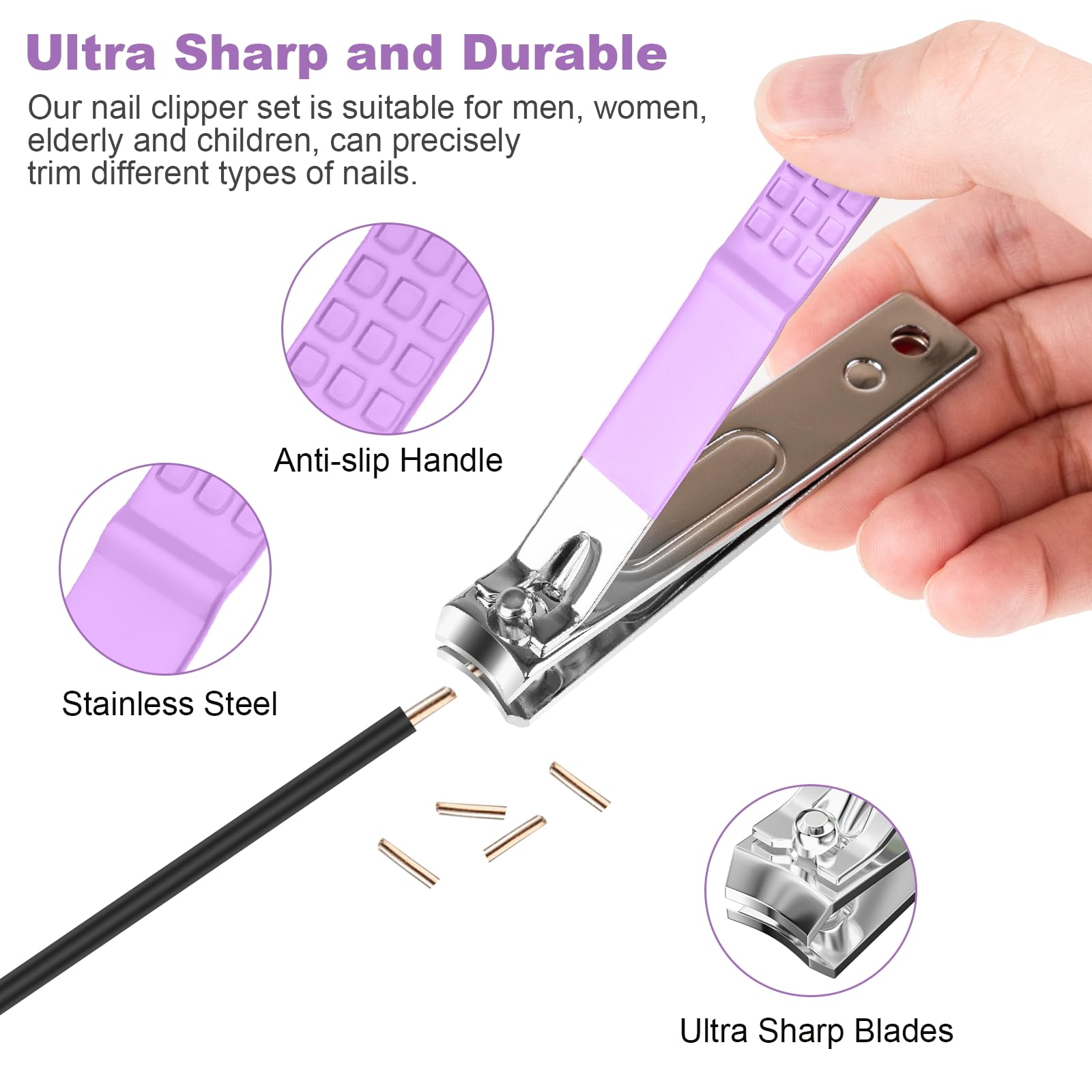 DUCOO small fingernail clipper fits naturally curved nails for clean clips
