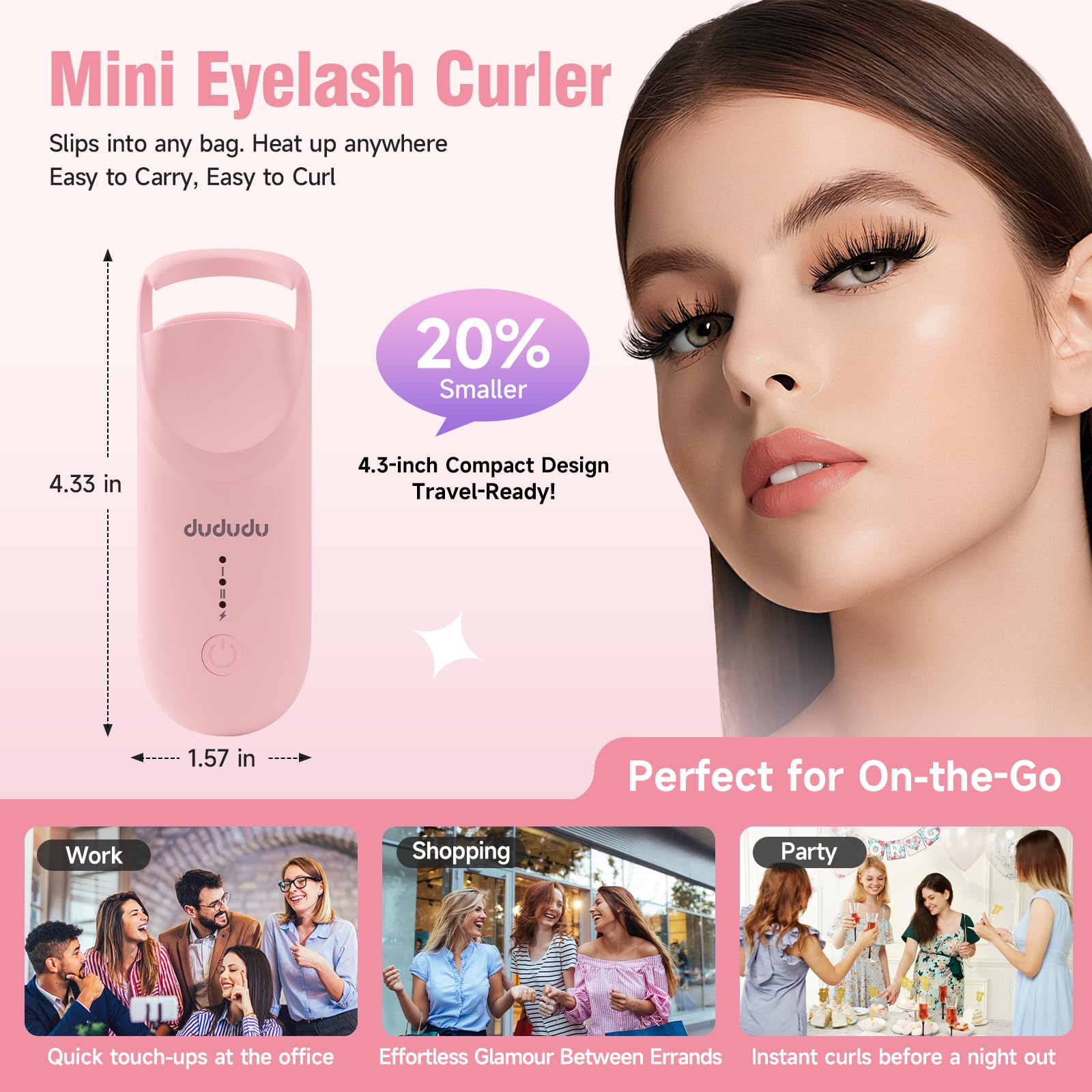DUDUDU ergonomic 3D design follows natural lash line