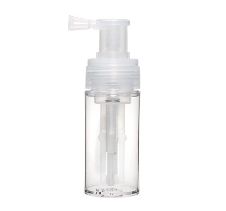 Duehut 110ml powder spray bottle with closed cap for secure travel use.