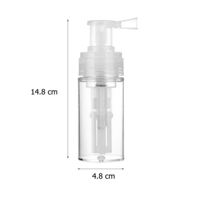 Duehut 110ml bottle shows a transparent body for easy powder visibility.