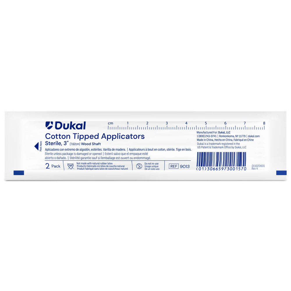 Dukal absorbent cotton tip ideal for ointment application and gentle cleaning.