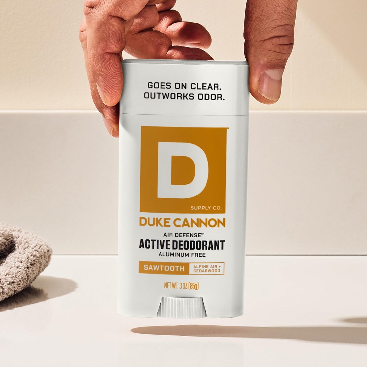 Duke Cannon packaging box for Air Defense deodorant