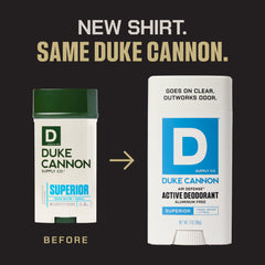 Duke Cannon Air Defense packaging highlights rugged, travel-ready 3 oz size.
