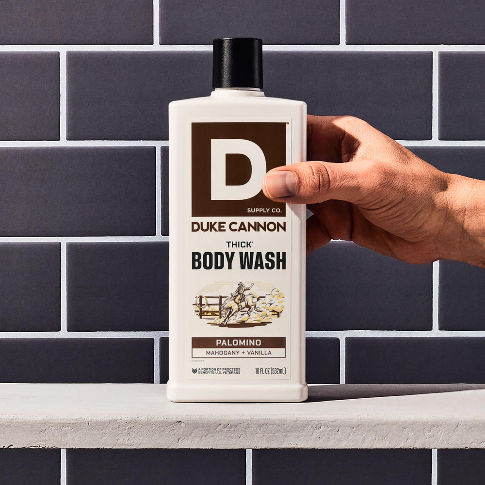 Duke Cannon Palomino: dosis pequeña rinde más para aprovechar cada lavado.