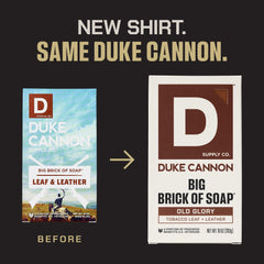 Duke Cannon Barrita Cuero Tabaco: aroma masculino y duradero para la rutina.