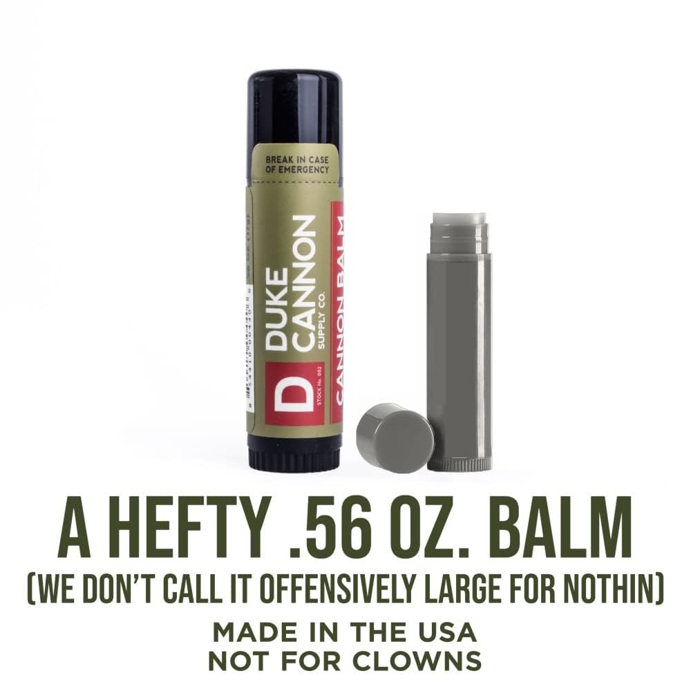 Duke Cannon Balm Tactical organic ingredients blend nourishes dry lips