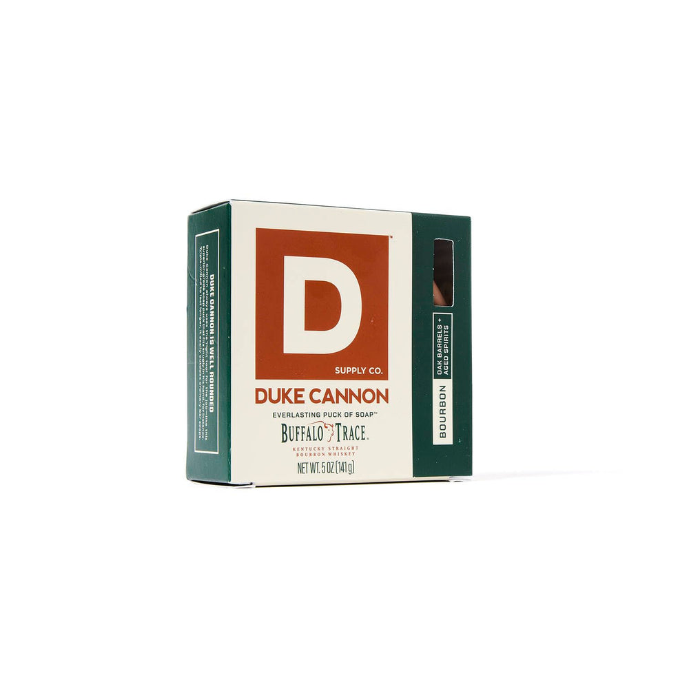 Five-ounce Duke Cannon bar delivers lasting value and durable cleansing.