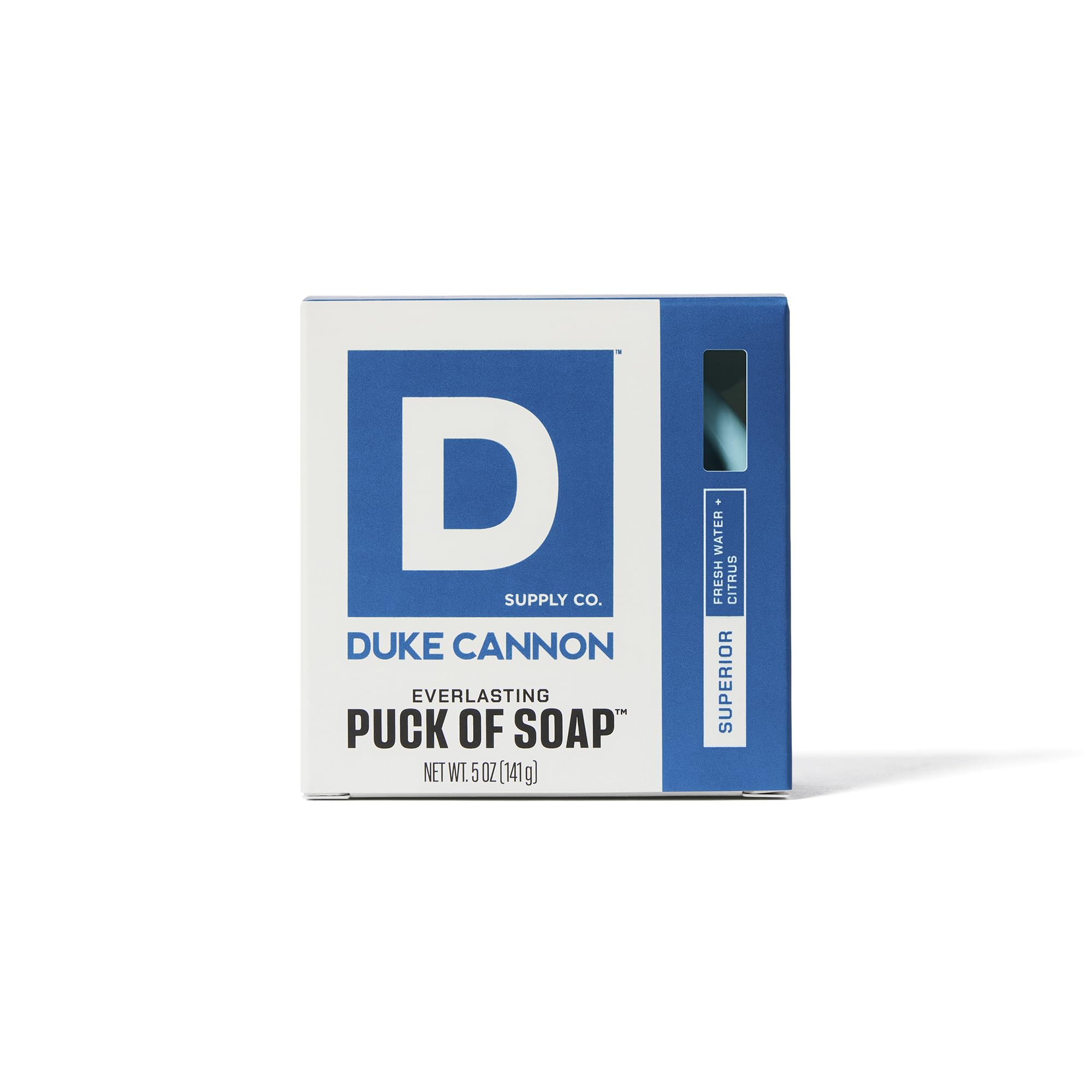 Duke Cannon Supply Co. bar soap puck long-lasting fragrance enhances morning routine.
