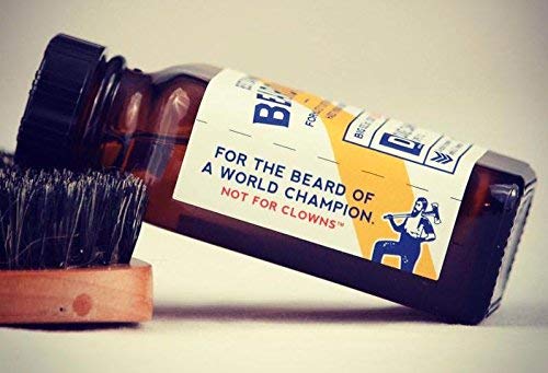 Duke Cannon Beard Oil pour shown for easy application