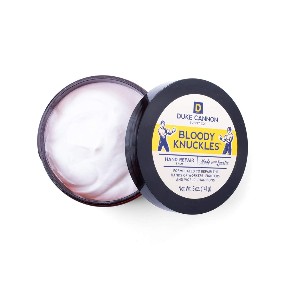 Duke Cannon Bloody Knuckles Balm 3-pack box showcasing value for hard workers.