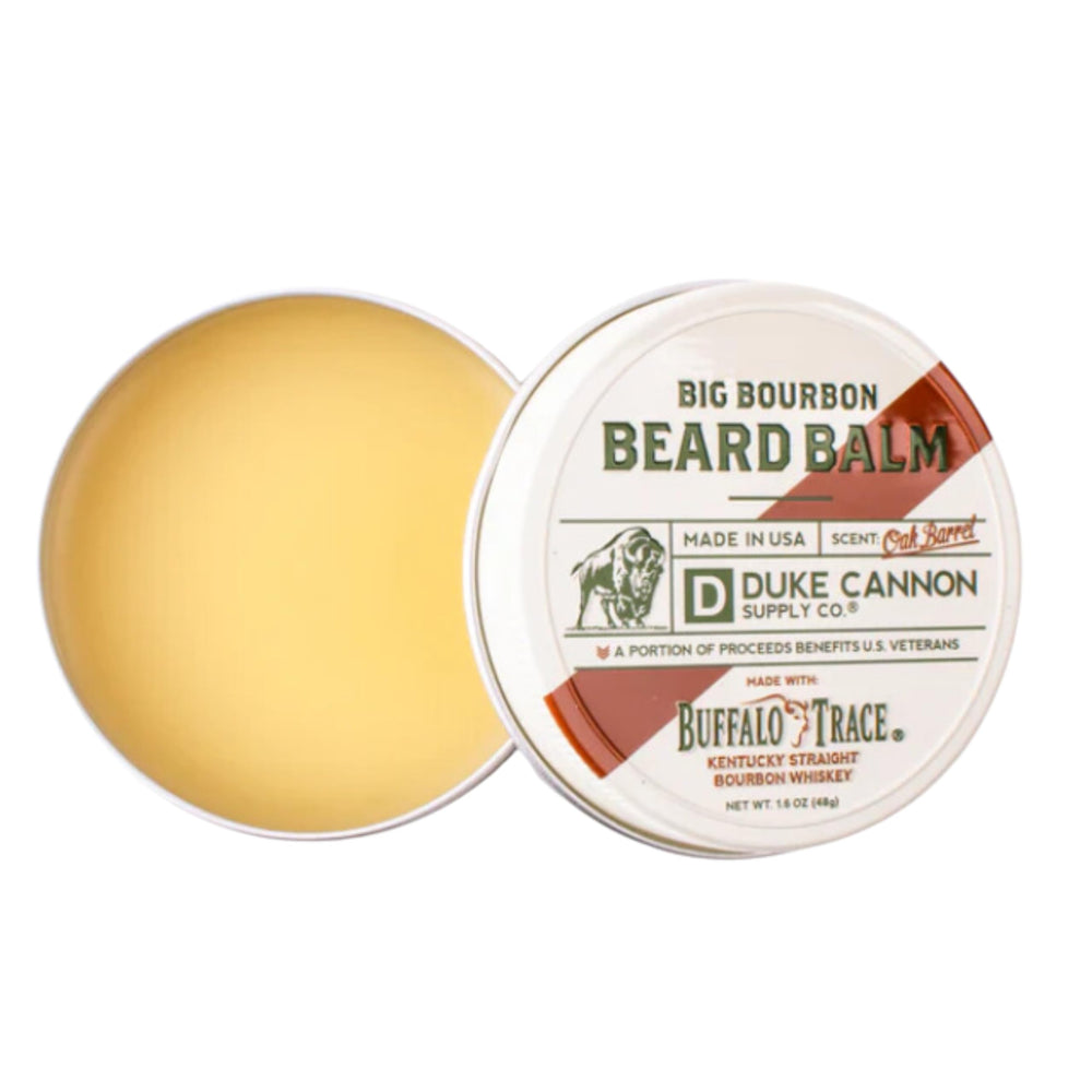 Duke Cannon bourbon beard care set display for convenient grooming
