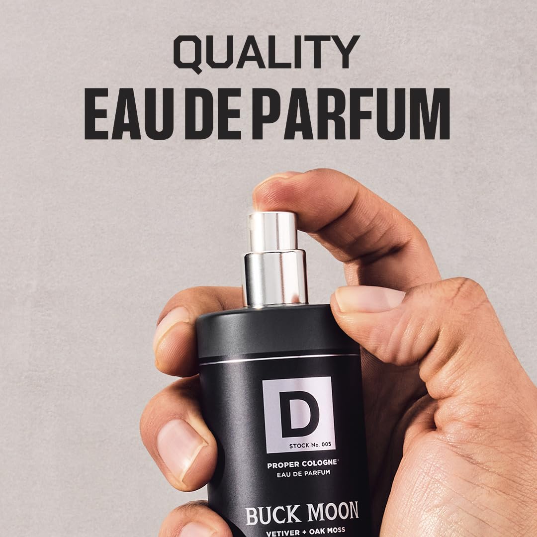 Apothecary-style Buck Moon glass bottle showcases minimalist masculine packaging
