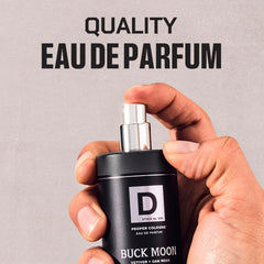 Apothecary-style Buck Moon glass bottle showcases minimalist masculine packaging