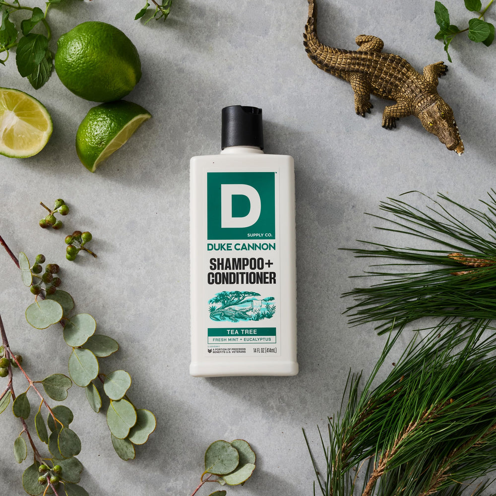 Cabello más fuerte y manejable con Duke Cannon 2 en 1 árbol de té