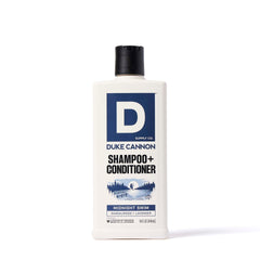 Duke Cannon Midnight Swim 2-en-1: frasco frontal, limpieza rápida para días ocupados.