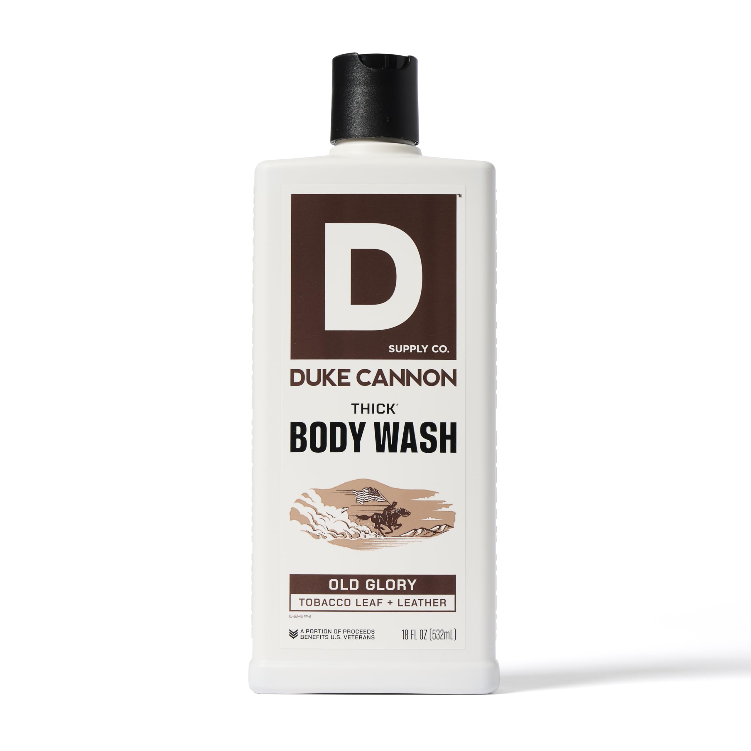 Duke Cannon fragancia Gloria Antigua en botella, aroma tabaco y cuero para ducha.