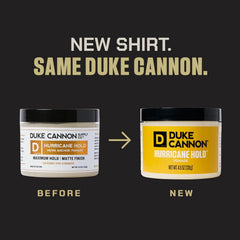 Duke Cannon Hurricane Hold Pomade ofrece control en viento para estilos cortos y medios.