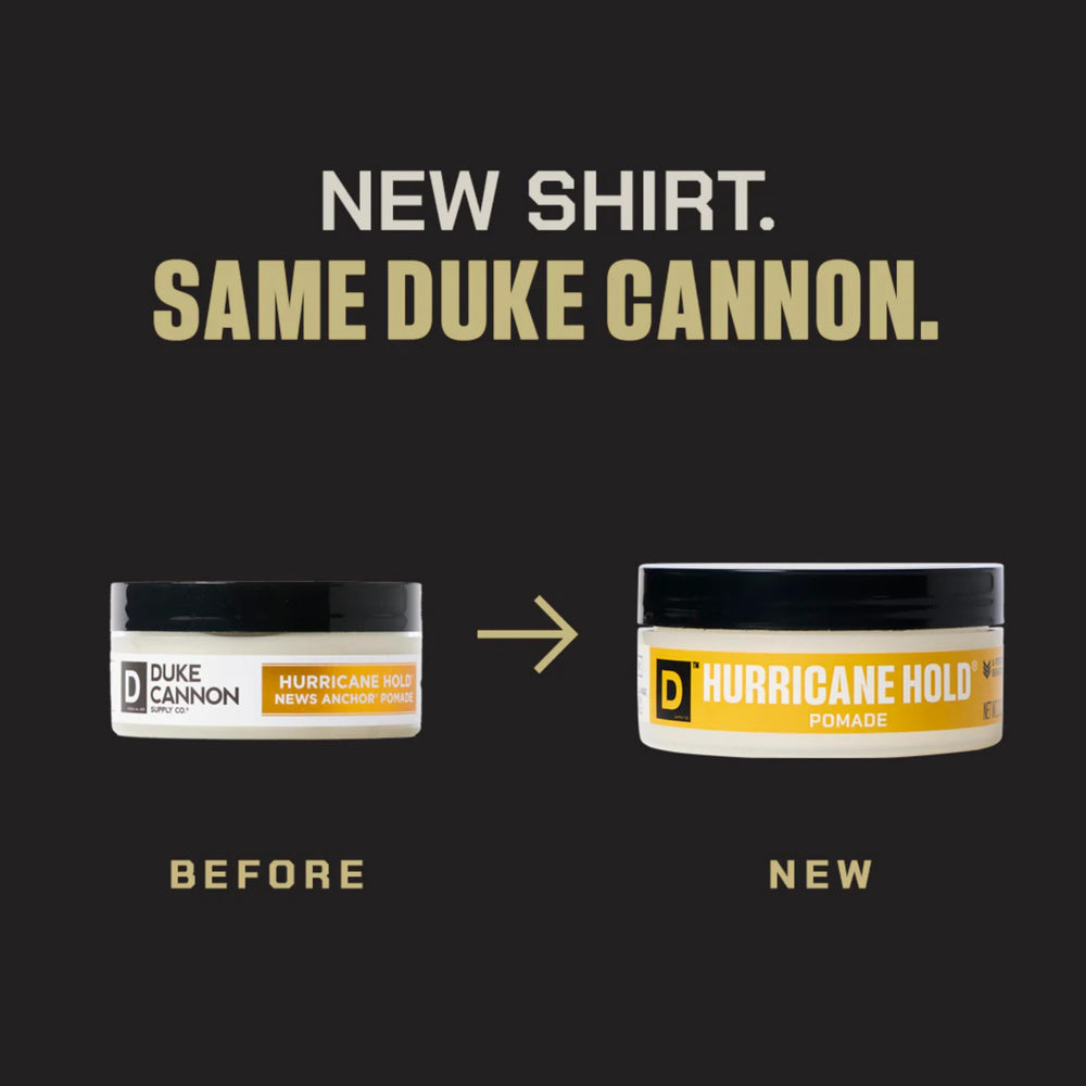 Duke Cannon Hurricane Hold Pomade textura mate para definir estilos sin brillo perceptible.