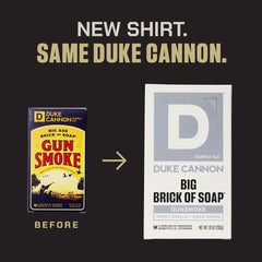 Duke Cannon large bar soap bundle packaging showcases three big bars.