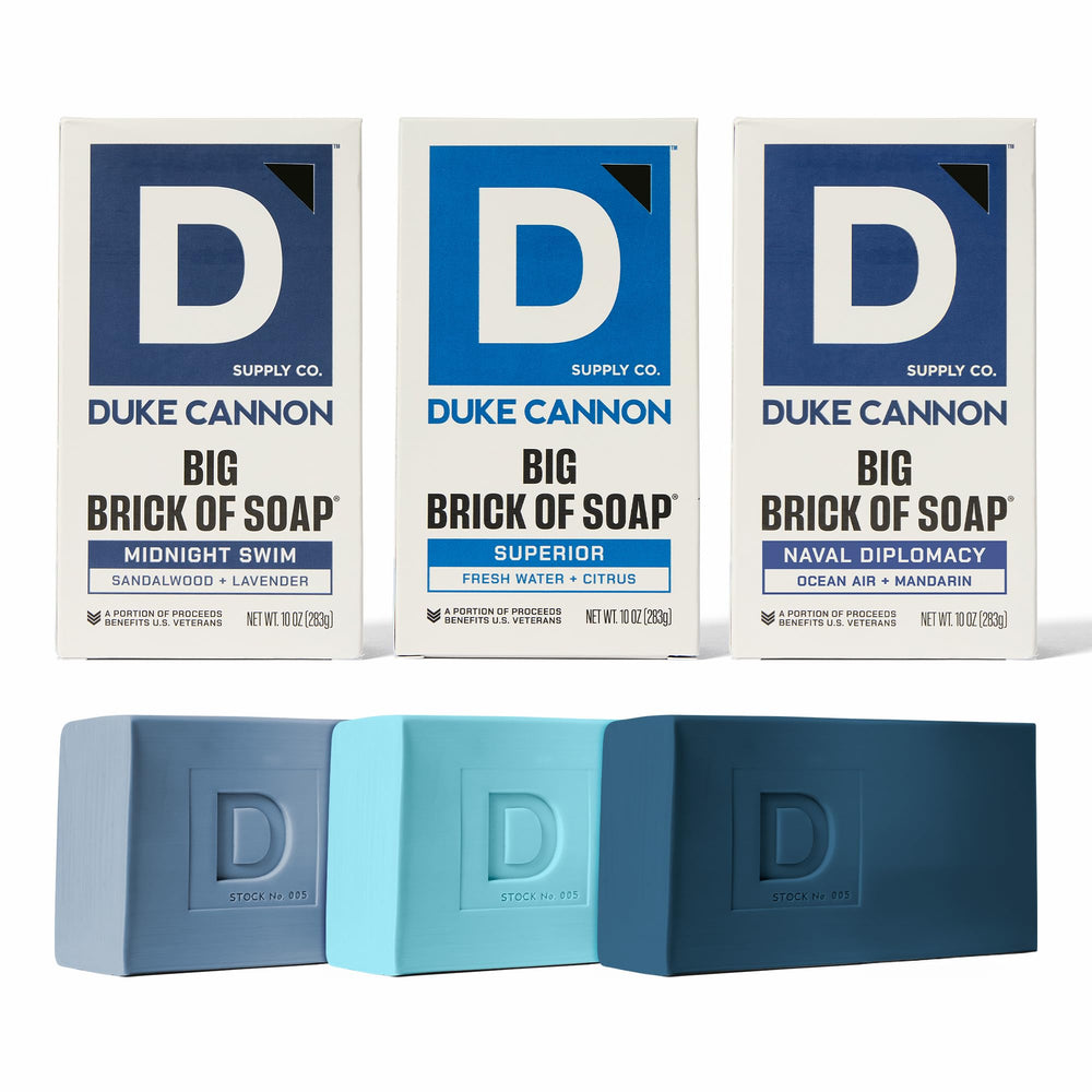 Duke Cannon Midnight Swim bar with triple milled formula for rich lather