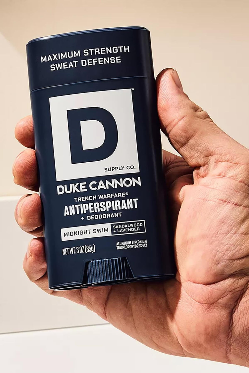 Label highlights support for U.S. veterans on Midnight Swim packaging.